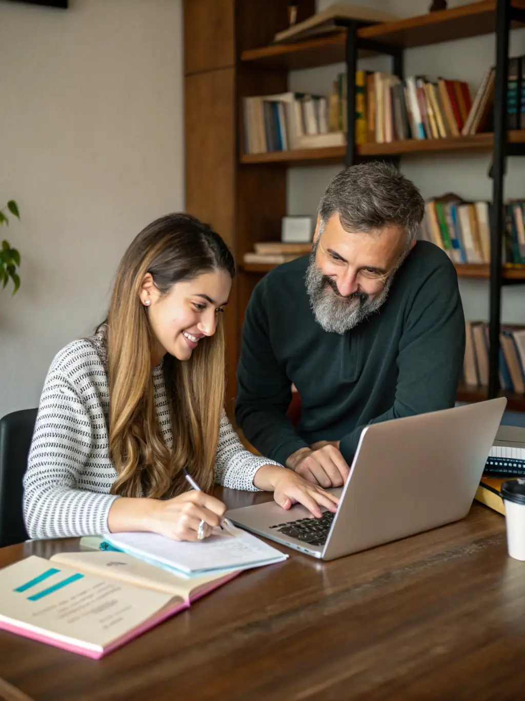 A coach providing one-on-one mentorship to a business owner, offering personalized advice and support to overcome challenges and achieve goals.